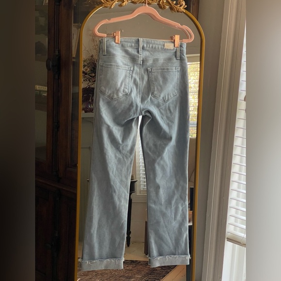 PAIGE Raw Hem Cuff Mid Rise Straight Leg Jeans - Picture 7 of 10